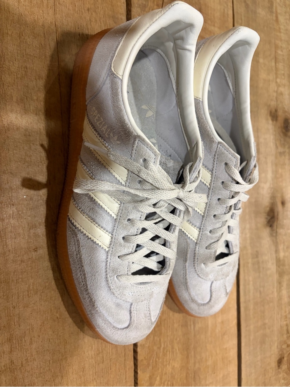 Adidas Women’s Spezial Suede Sneakers in Light Gray and Cream